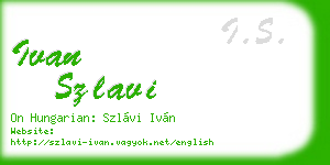 ivan szlavi business card