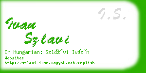 ivan szlavi business card